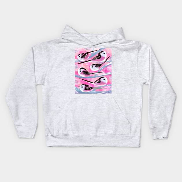 Long Tailed Tits Kids Hoodie by Gareth Lucas